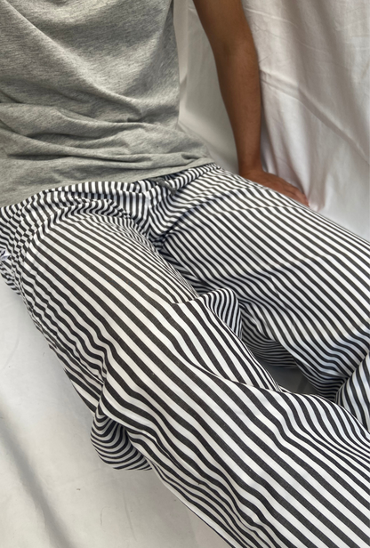 Pantalón Hombre Rayas negro blanco TP