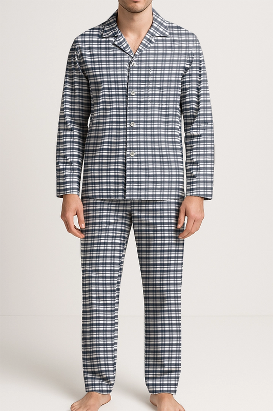 Completa pantalón Hombre Escocés azul blanco TP