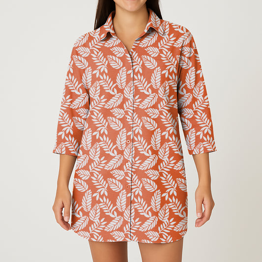Camisón Mujer Follaje Naranja CH