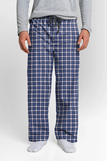 Pantalón Hombre Escocés Azul Claro Azul Oscuro Blanco TP