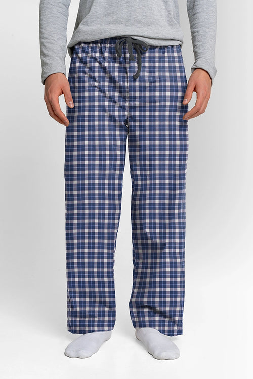 Pantalón Hombre Escocés Azul Claro Azul Oscuro Blanco TP