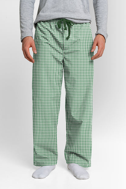 Pantalón Hombre Cuadros Verde Claro Blanco TP