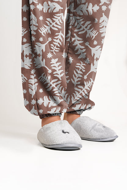 Pantalón Mujer Flores y estrellas café CH