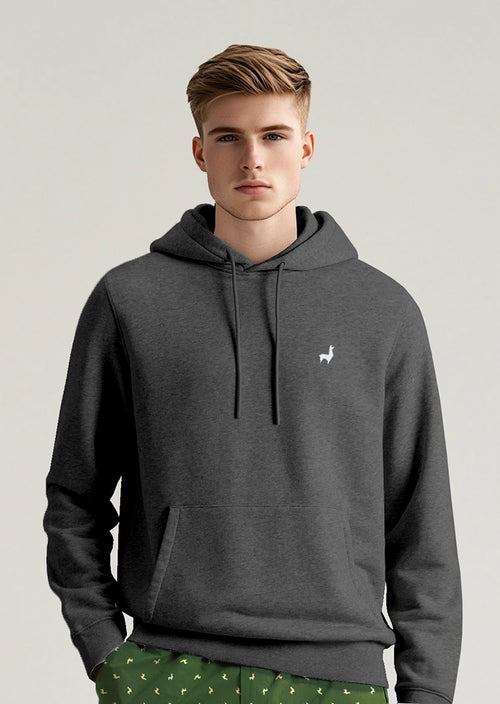 Saco con capota Unisex Bordado Gris oscuro