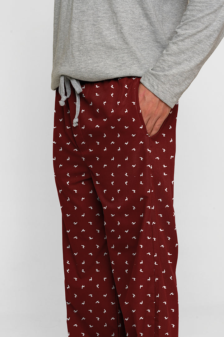 Pantalón Hombre Llamas vinotinto PD