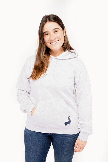 Saco con capota Unisex Llama Gris claro-azul oscuro