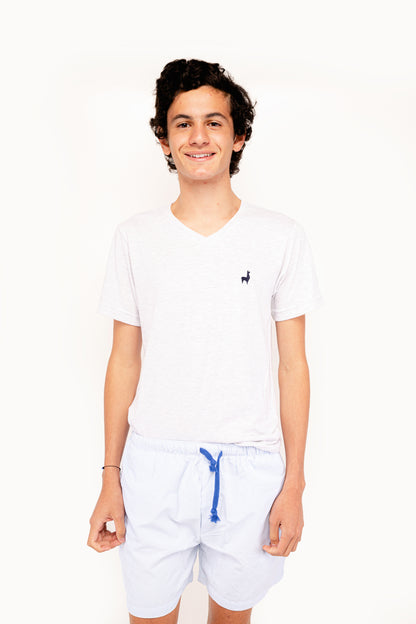 Bermuda Hombre Rayas delgadas azul claro blanco TP